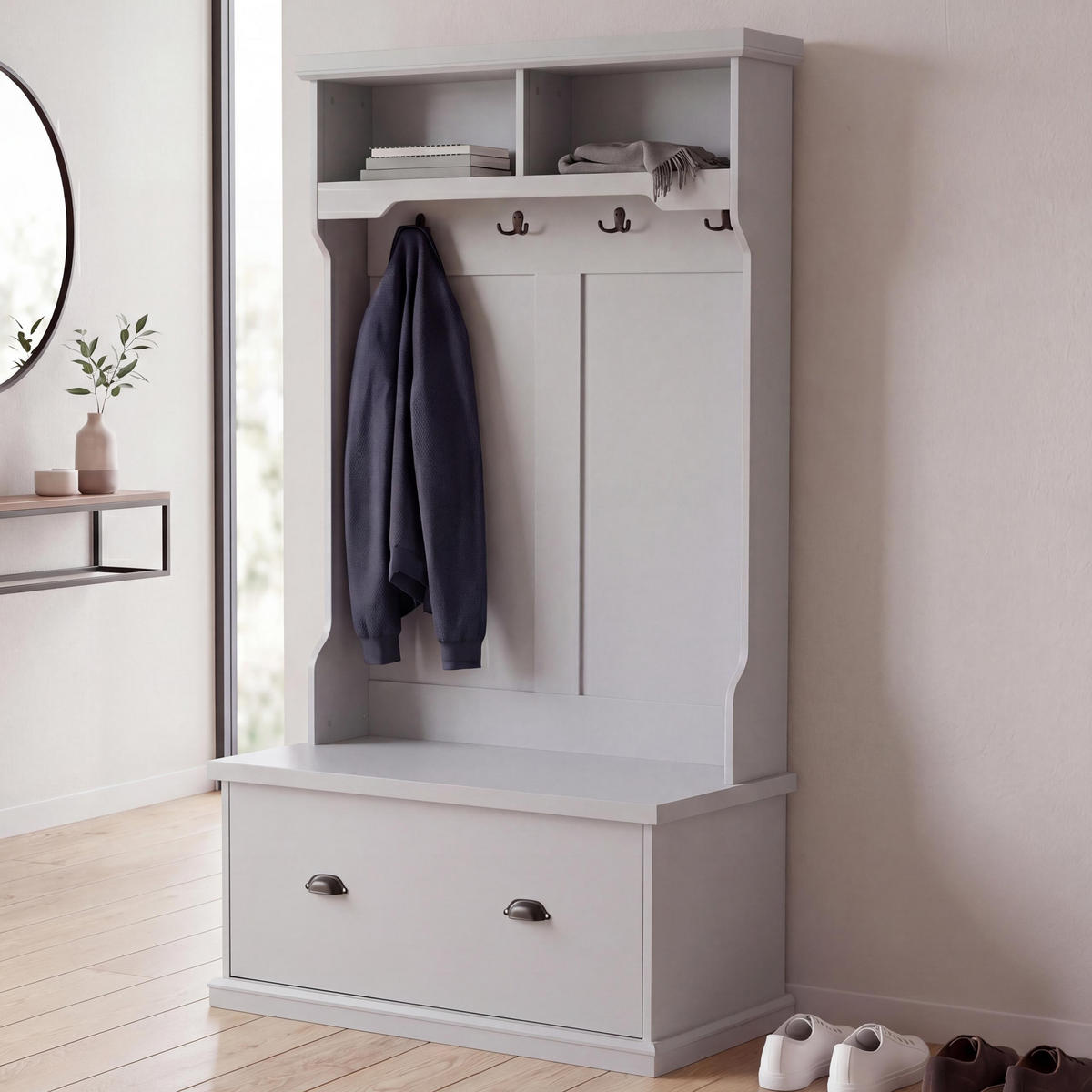 GARDEROBE Hellgrau - Hellgrau, Holz (100/163/47cm) - MCW