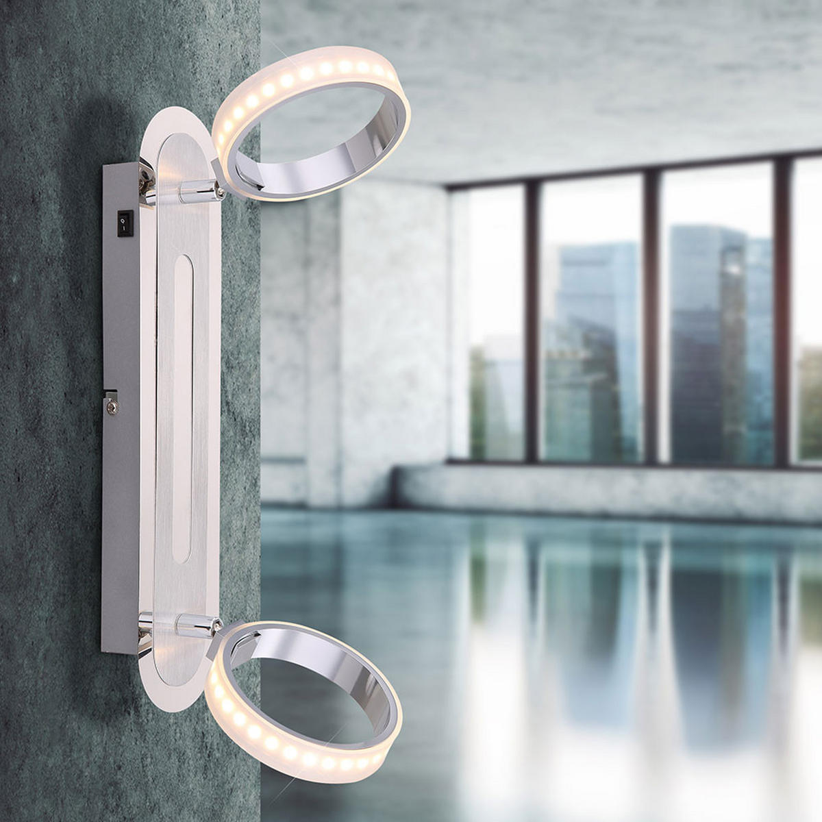 LED DECKENLEUCHTE Idaho Aluminium Silber - Silberfarben, Metall (35/16.5/18.5cm) - Globo Lighting