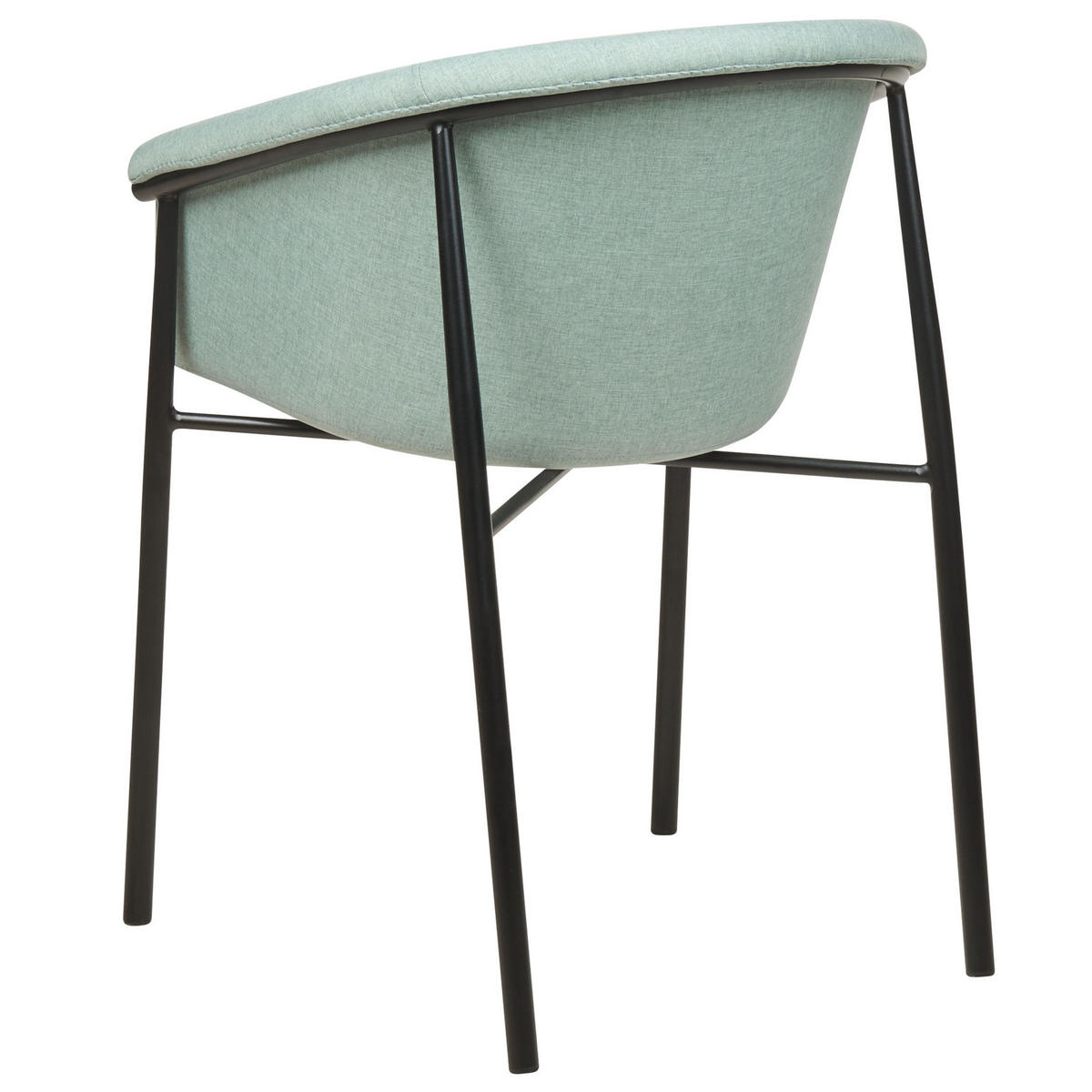 ESSZIMMERSTUHL 2er-Set mintgrün/schwarz Ames - Schwarz/Grün, Textil (59/80/56cm) - Beliani