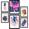 POSTER Set Mit 6 Blumen- und Botanische Galerie Größe A3 & A4 Schwarzer Rahmen - Schwarz, Papier (29.7/1cm) - Nacnic