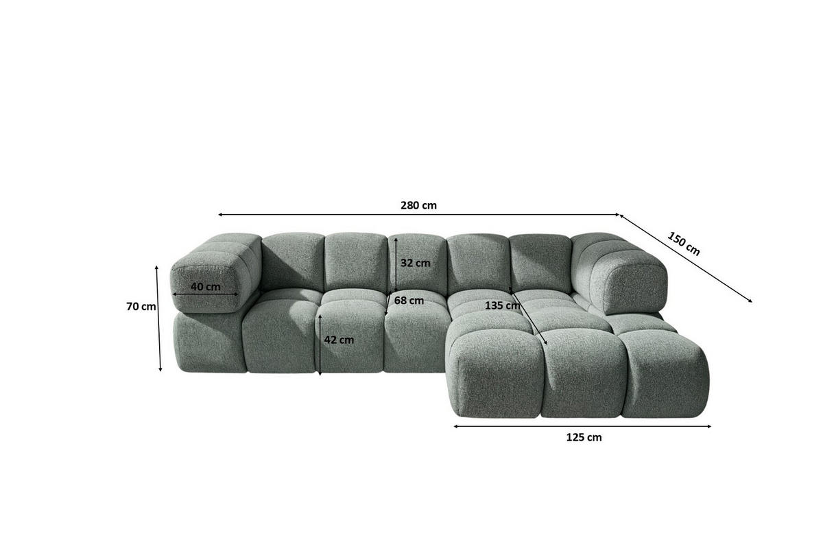 ECKSOFA L-Form Averro, stoff Puente, Mintz, Rechts - Mintgrün, Holz (280/150cm) - Kaiser Möbel