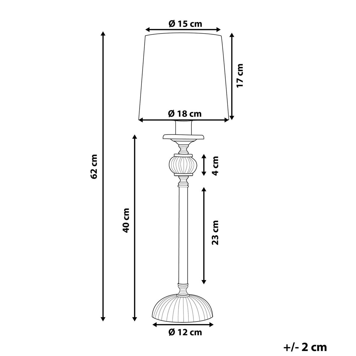 TISCHLAMPE Kubena 18/18/56 cm - Weiß, Keramik (18/18/62cm) - Beliani