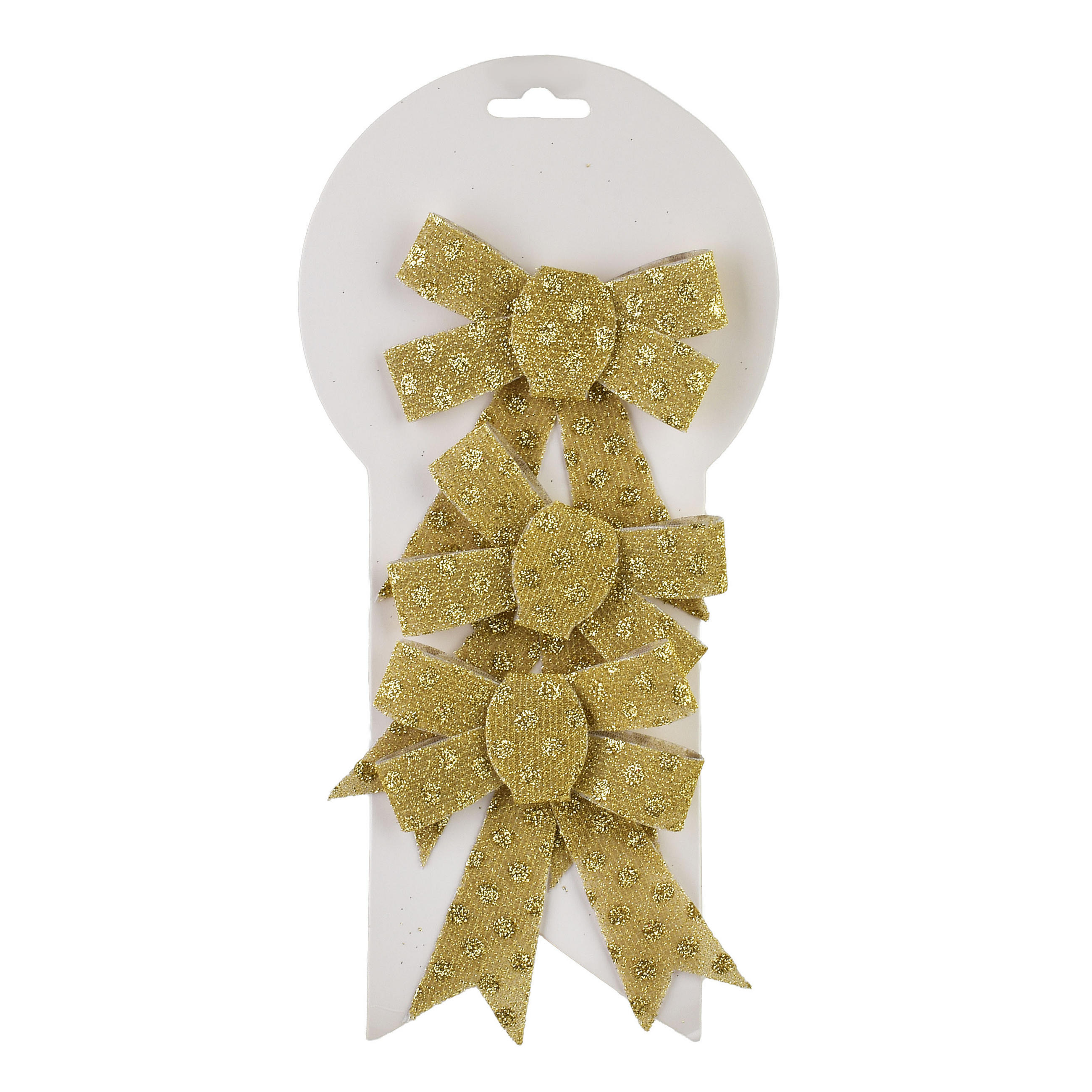 SCHLEIFE Santa Lila 3er Set Gold 9,5x9,5x12cm Kunststoff - Goldfarben, Kunststoff (9.5/12/9.5cm) - Mondex