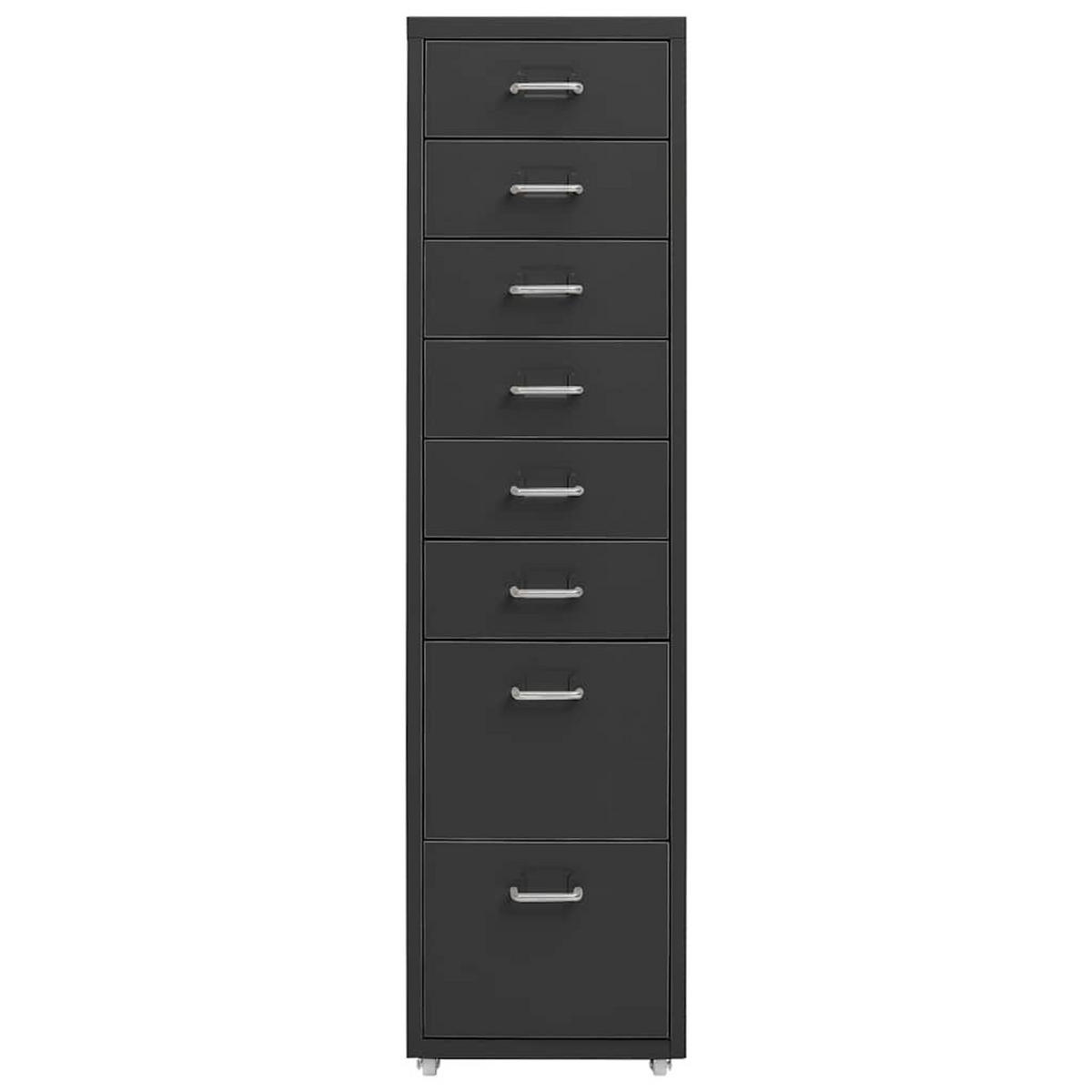 AKTENSCHRANK Mit Rollen Anthrazit 28/41/109 Cm Metall - Anthrazit, Metall (41/109/28cm) - vidaXL