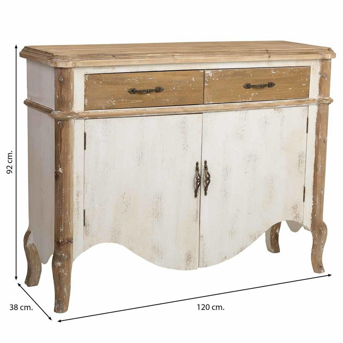 SIDEBOARD aus Holz 120x38x92 cm - Braun, Holz (120/92/38cm) - Wanderlust
