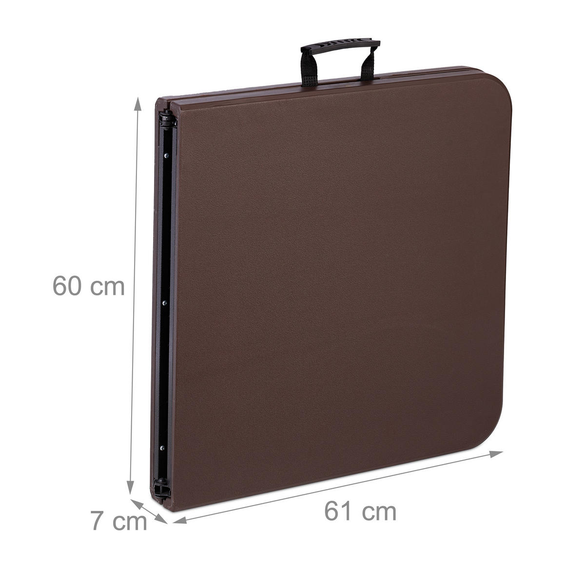 CAMPINGTISCH - Braun, Kunststoff/Metall (60/120/53.5cm) - Relaxdays