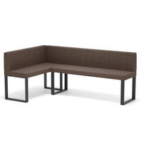 ECKBANK links SANA U Webstoff glatt, 142/196 cm Braun - Braun, Textil/Metall (142/196cm) - Idohome