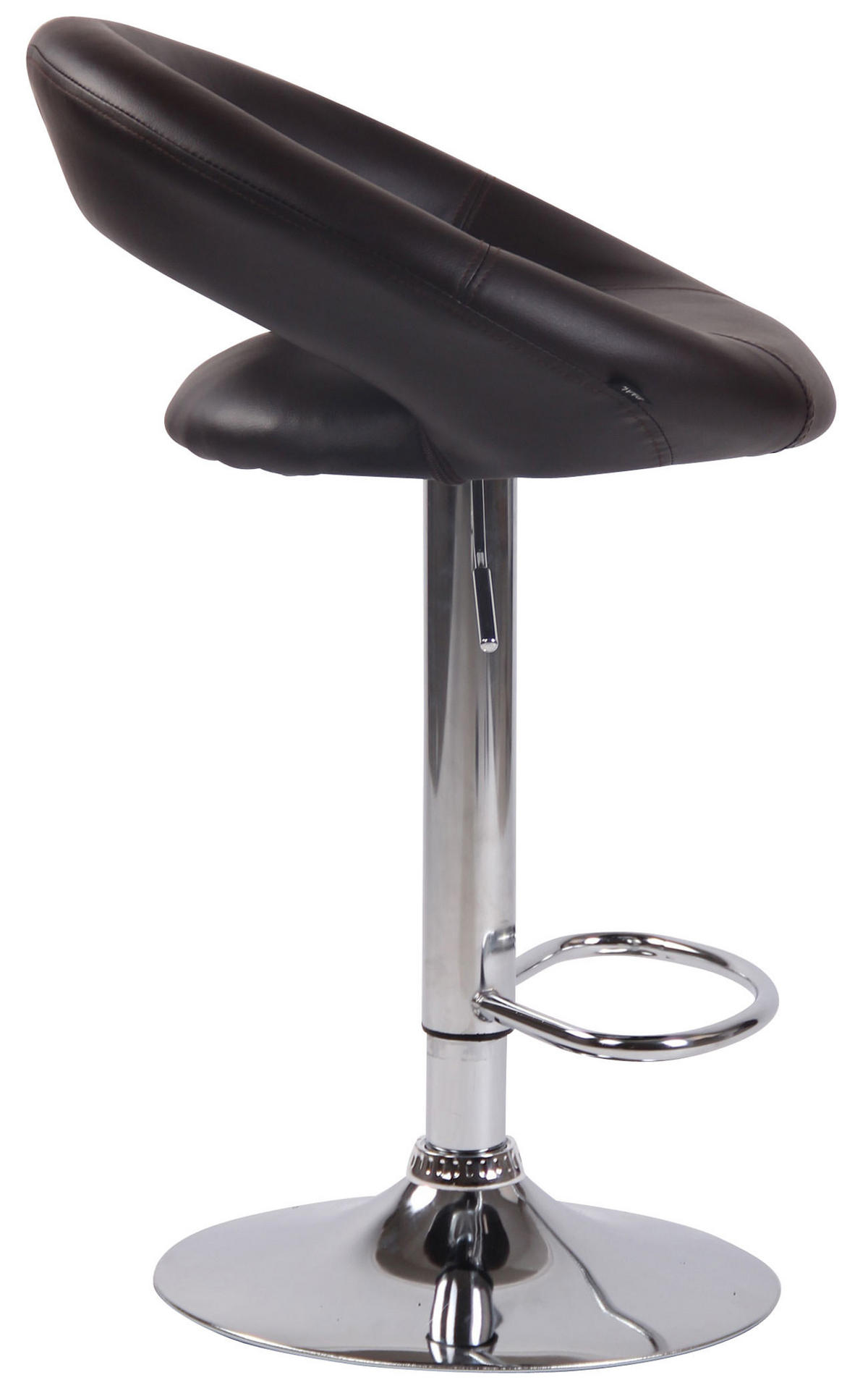 BARHOCKER Mekim Kunstleder Braun Silber - Braun, Leder/Metall (53/80/47cm) - DELUKE