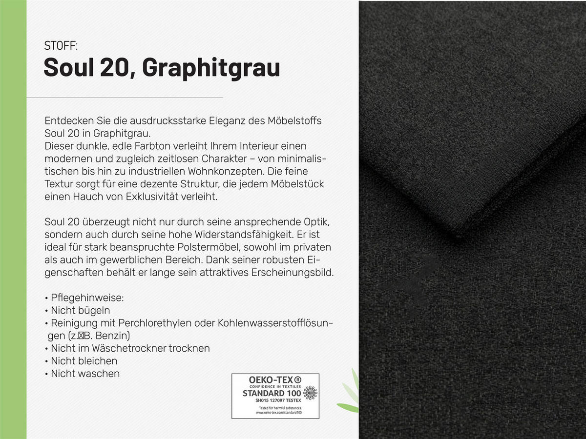 ECKSOFA Nolani mit Schlaffunktion & Bettkasten – Modern & Bequem - Graphitfarben, Kunststoff (248/145cm) - Homesy