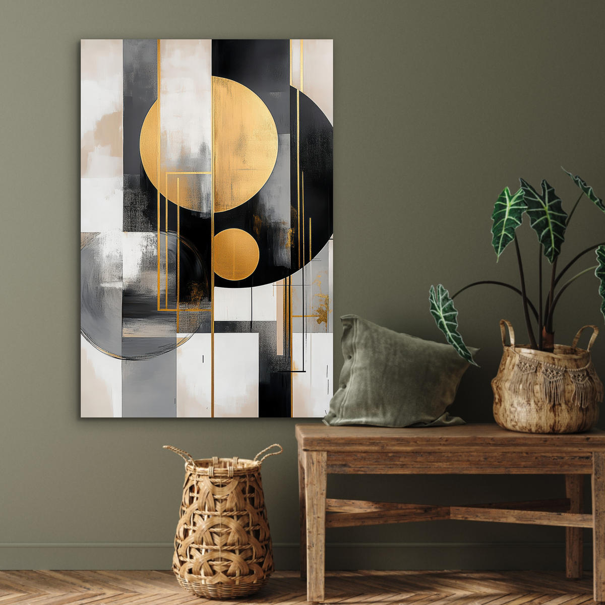 METALLBILD Abstrakt - Gold - Silber - Formen - Ästhetisch - Modern 60x90 cm - Goldfarben, Metall (60/90cm) - MuchoWow