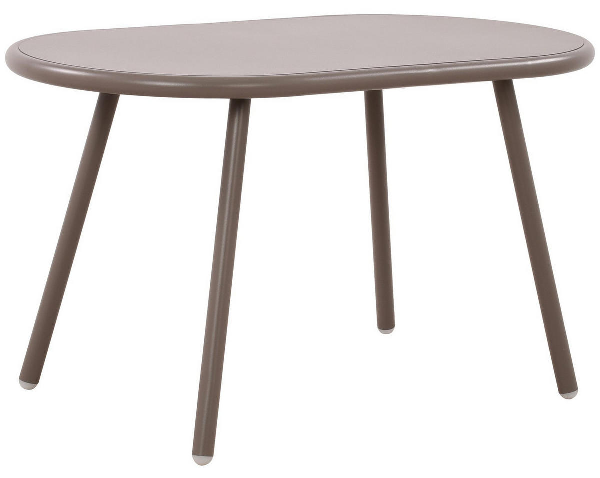 COUCHTISCH oval 80/45/45 cm Kunststoff taupe - Taupe, Kunststoff/Metall (45/80/45cm) - CLP