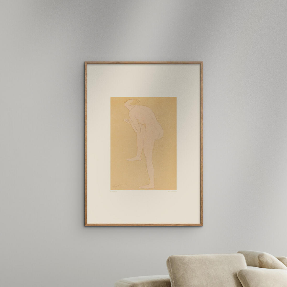 POSTER mit Rahmen Arch Atelier - Auguste Rodin - Eichefarben/Orange, Holz/Papier (30/40cm) - Poster&Frame