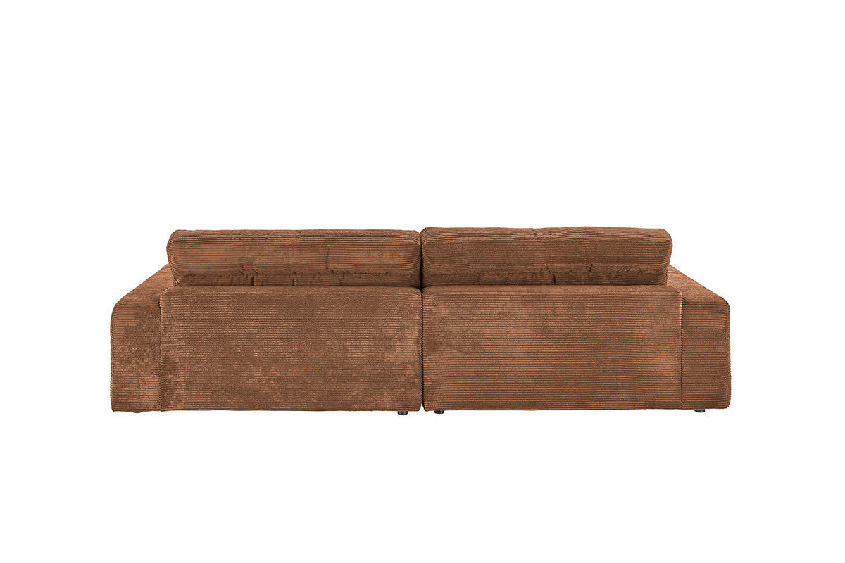 ECKSOFA LANA SOFA Braun Cord - Dunkelbraun/Schwarz, Textil (296/205cm) - KAWOLA