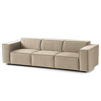 3-SITZER SOFA - Beige/Schwarz, Kunststoff/Textil (260/70/96cm) - home24