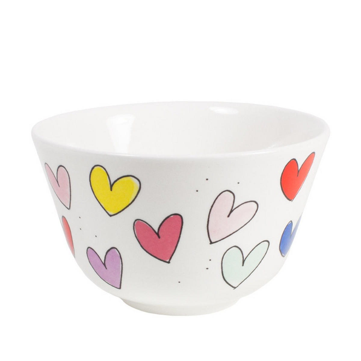 SCHALE Herzen in Bunt - 14cm - Multicolor, Keramik (14.3/9/14.3cm) - Blond Amsterdam