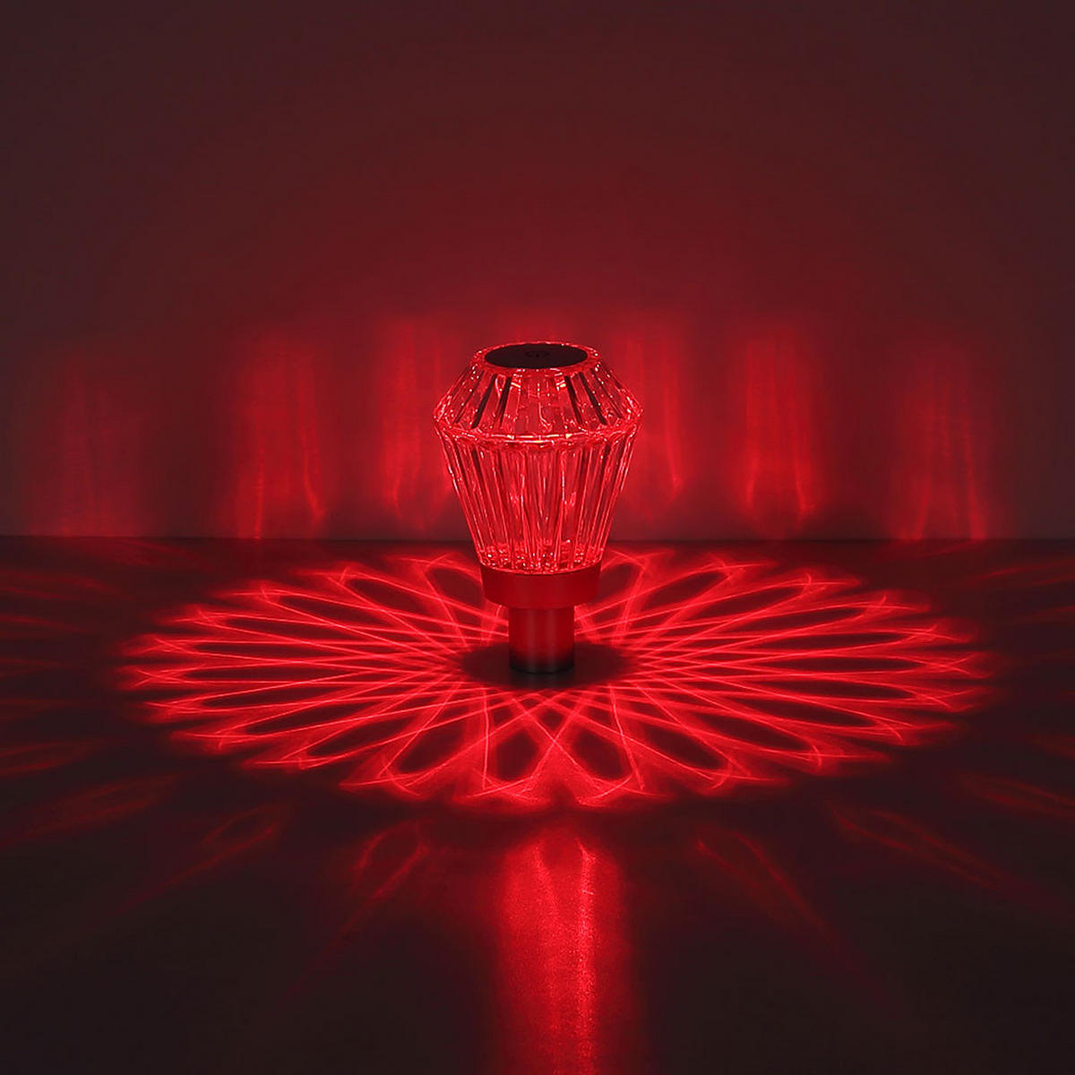 LED TISCHLEUCHTE POLIMI Silber Kristalloptik - Silberfarben, Kunststoff (11/11/16.9cm) - Globo Lighting