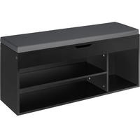 SCHUHBANK Natalya,104 x 30 x 49 cm,schwarz - Schwarz, Holz (30/49/104cm) - tectake