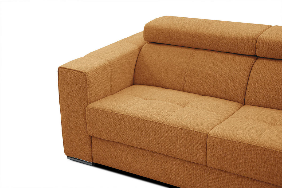 SOFA QUARTZ 3-Sitzer, orange - Orange, Holzwerkstoff/Textil (202/80/102cm) - Courtois Laville