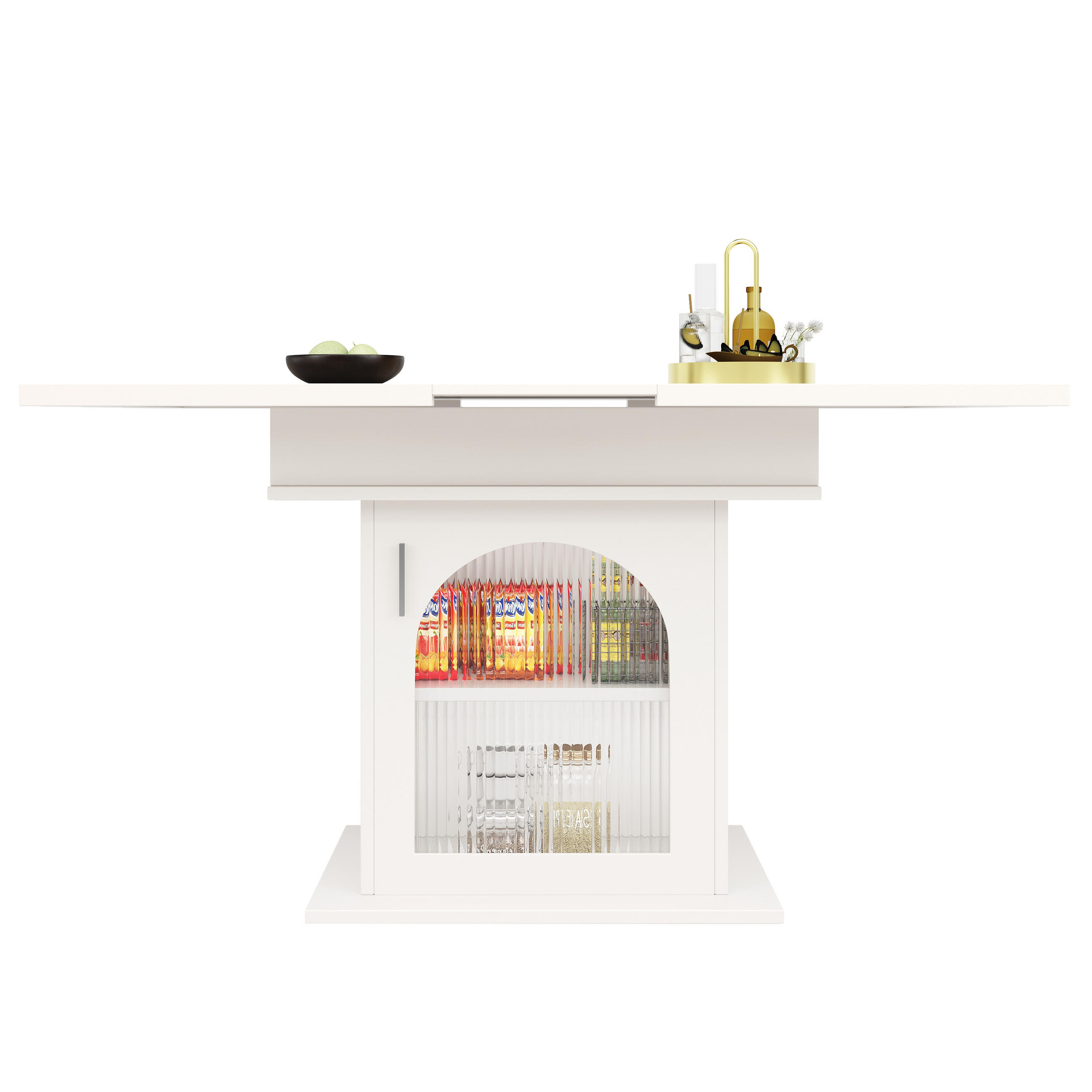 AUSZIEHTISCH Weiß 110-140/80/76 cm - Weiß, Holz (80/140/76cm) - PANGIVO