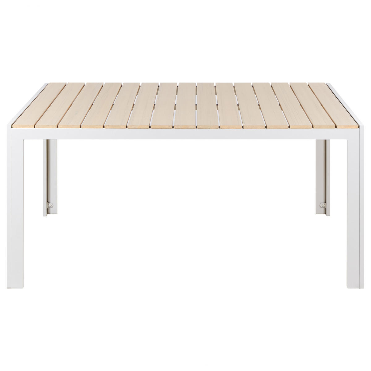GARTENTISCH Kunstholz beige/weiß 150/90 cm Como - Beige/Weiß, Kunststoff (150/90/74cm) - Beliani