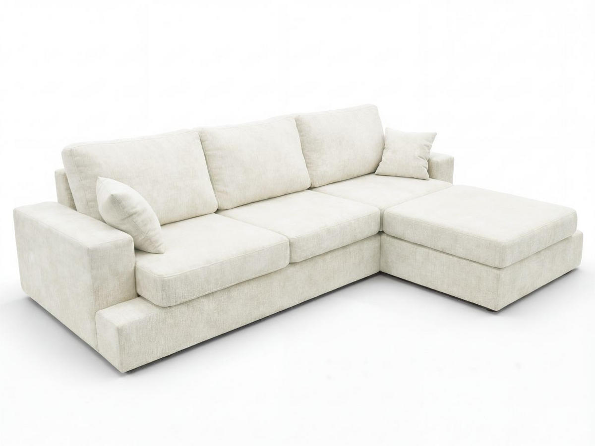 ECKSOFA Nesto Creme Rechts - Creme, Holz/Textil (165/260cm) - Graingold