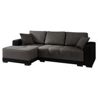 ECKSOFA Dallas, Seite: Links - Schwarz/Grau, Holz/Textil (240/140cm) - MIRJAN24