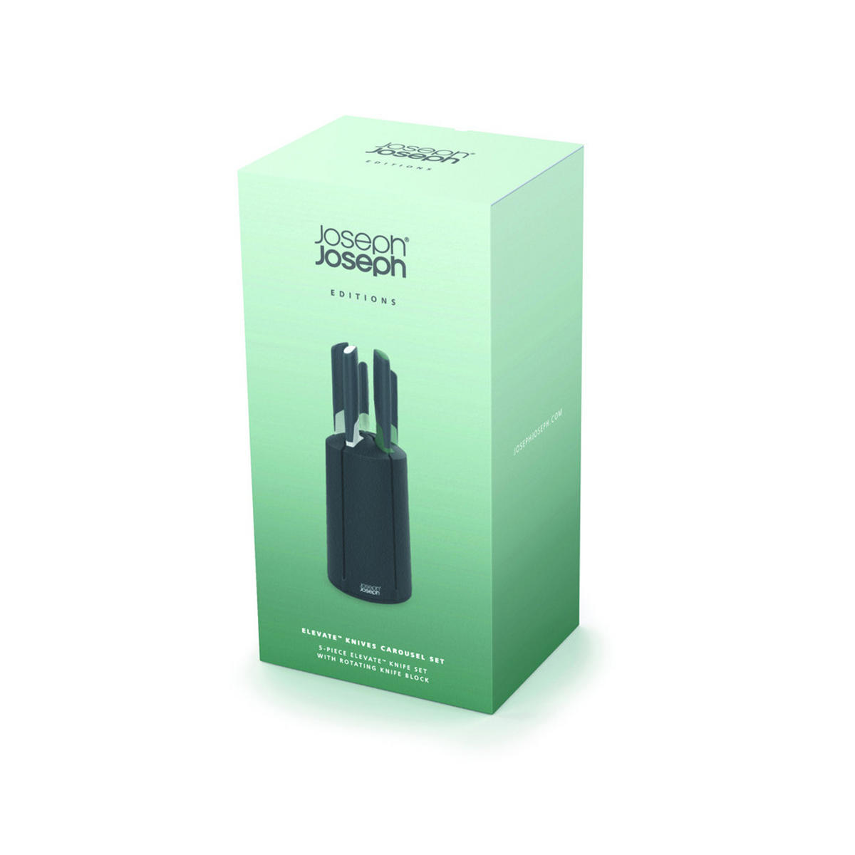 MESSERBLOCK mit 5 Messern - Elevate Sage - Schwarz, Metall (2/35/13cm) - Kela