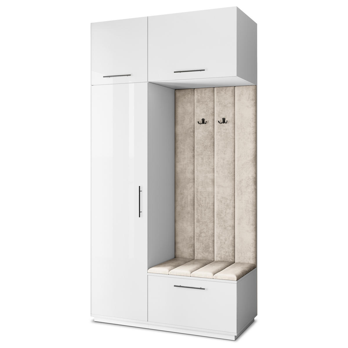 GARDEROBENSCHRANK REMA 120/240/60 cm Modern Weiß - Weiß, Holzwerkstoff (120/240/60cm) - MASSENO