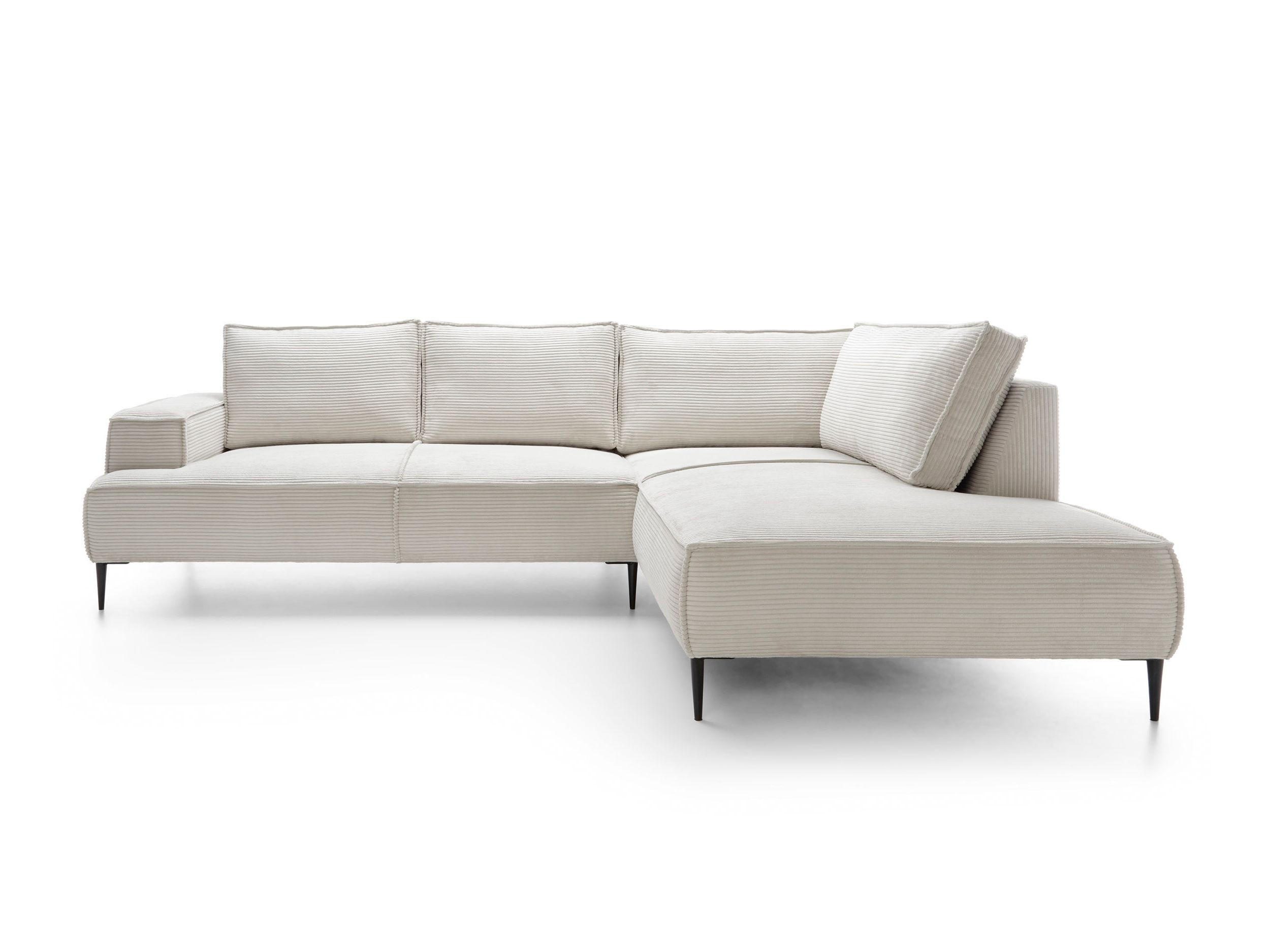 ECKSOFA DUNA Beige Kordstoff - Beige, Holz (275/195cm) - MASSENO