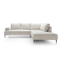 ECKSOFA DUNA Beige Kordstoff - Beige, Holz (275/195cm) - MASSENO