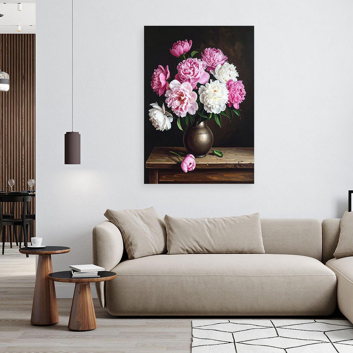 LEINWANDBILD Blumen 80x120cm - Rosa, Textil (80/120cm) - Feeby