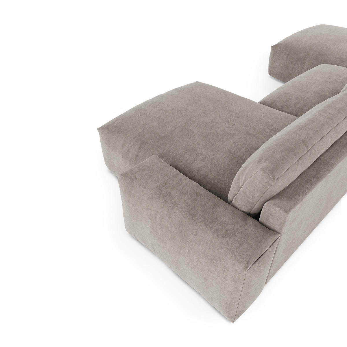 WOHNLANDSCHAFT Samt Taupe 420cm - Taupe, Textil (420/75/174cm) - Sia Home