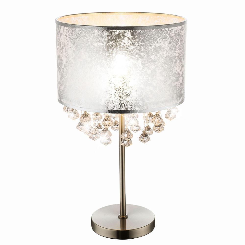 LED TISCHLEUCHTE AMY Silber Metall - Silberfarben, Metall (32/32/56cm) - Globo Lighting