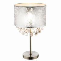 LED TISCHLEUCHTE AMY Silber Metall - Silberfarben, Metall (32/32/56cm) - Globo Lighting