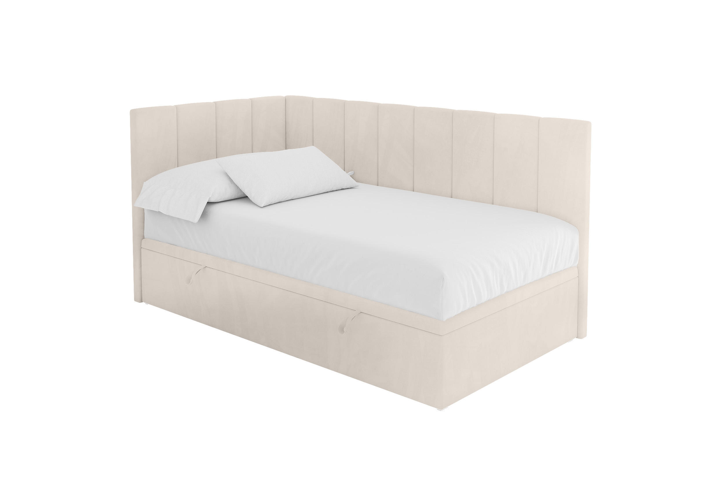 ALTDECOR JEDNOLŮŽKOVÁ POSTEL pro mládež s úložným prostorem vpravo, s matrací - LOVY 100x200 béžová