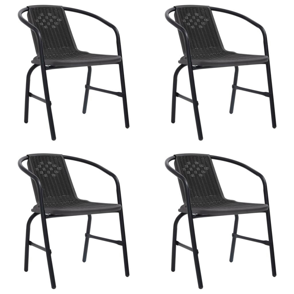 furnicato Gartenstühle Schwarz 62x74x55 cm