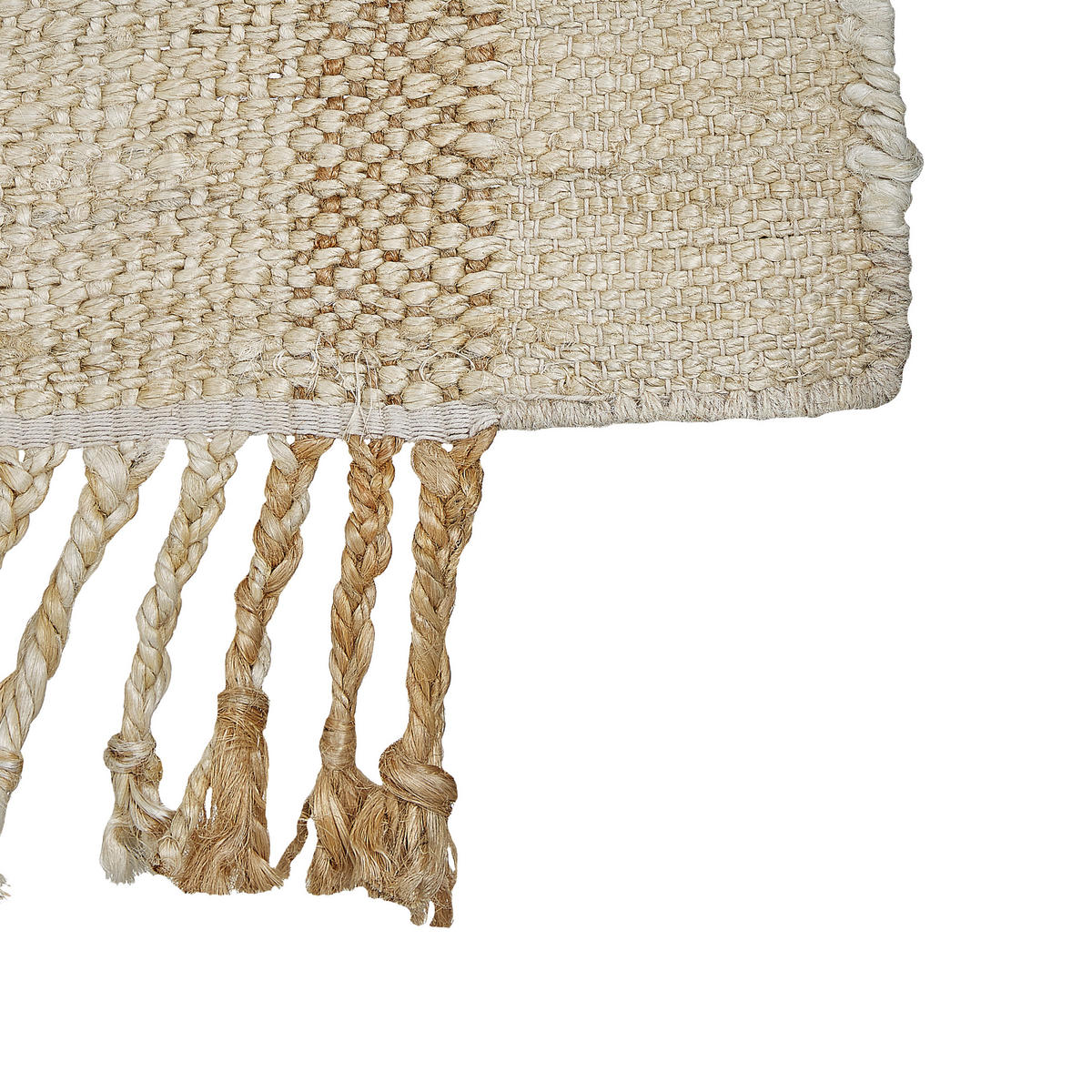 TEPPICH geflochten Yelmez 230/160 cm - Beige, Naturmaterialien (160/230cm) - Beliani