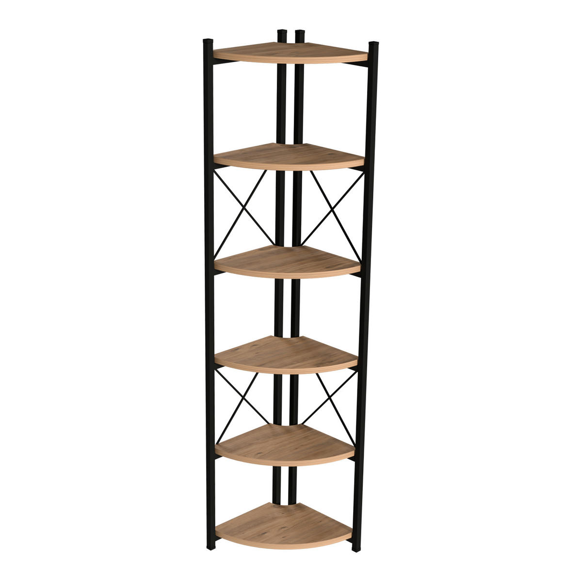 ECKREGAL Ulfborg - Schwarz/Braun, Holzwerkstoff/Metall (30/160/30cm) - [en.casa]