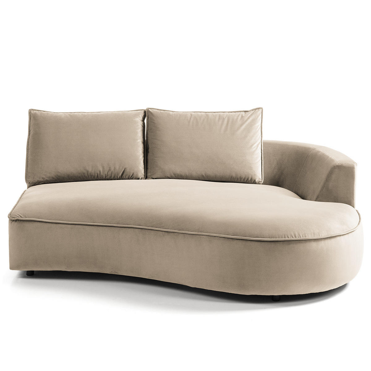 OTTOMANE - modular - Beige/Schwarz, Kunststoff/Textil (196/82/146cm) - home24