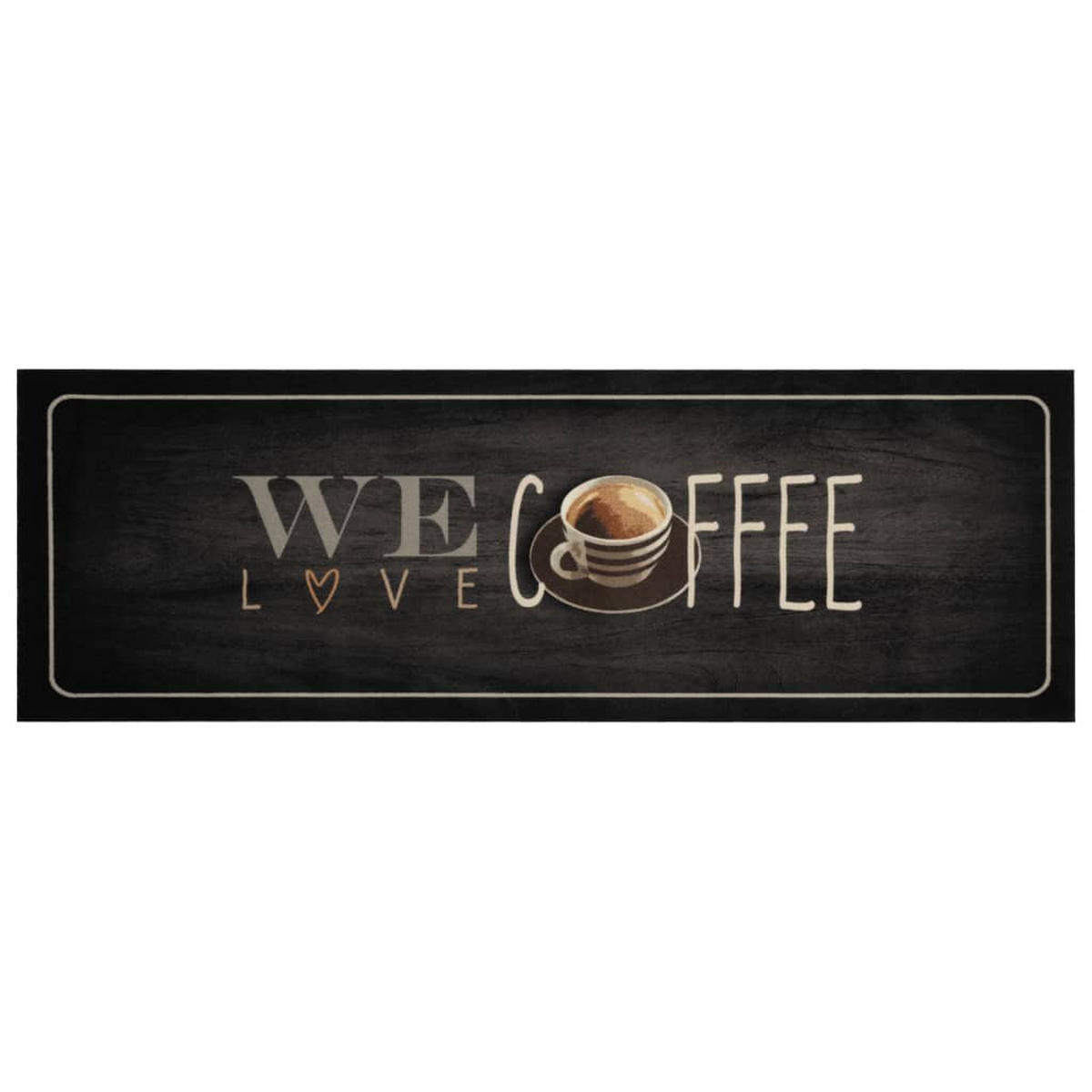 KÜCHENTEPPICH Waschbar Kaffee 60/180 Cm Samt - Schwarz, Kunststoff (60/180cm) - vidaXL