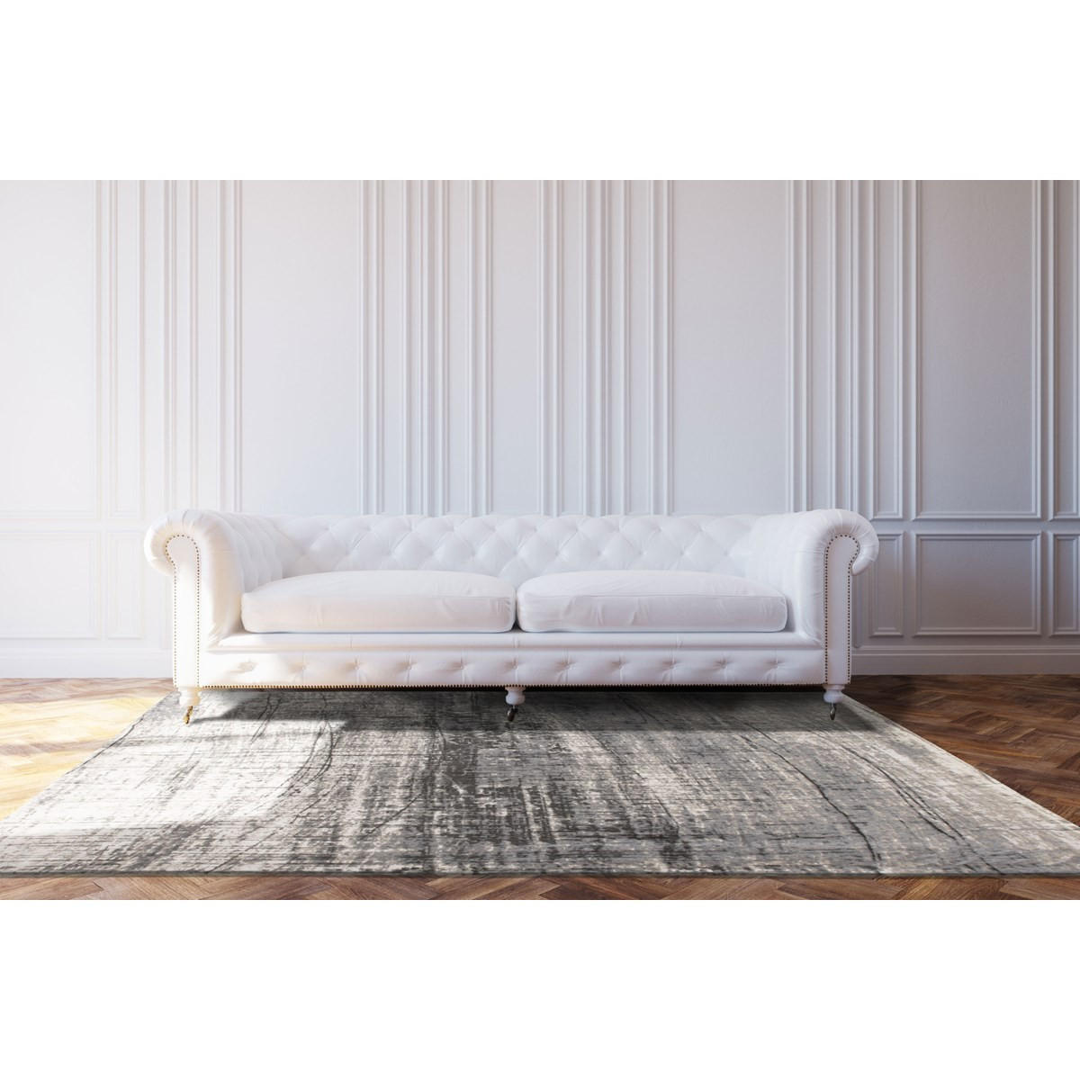 TEPPICH Wohnzimmer- und e aus Baumwolle Mad Men – Jersey Stone Grau 200 x 280 cm - Grau, Naturmaterialien (200/280cm) - Novatrend