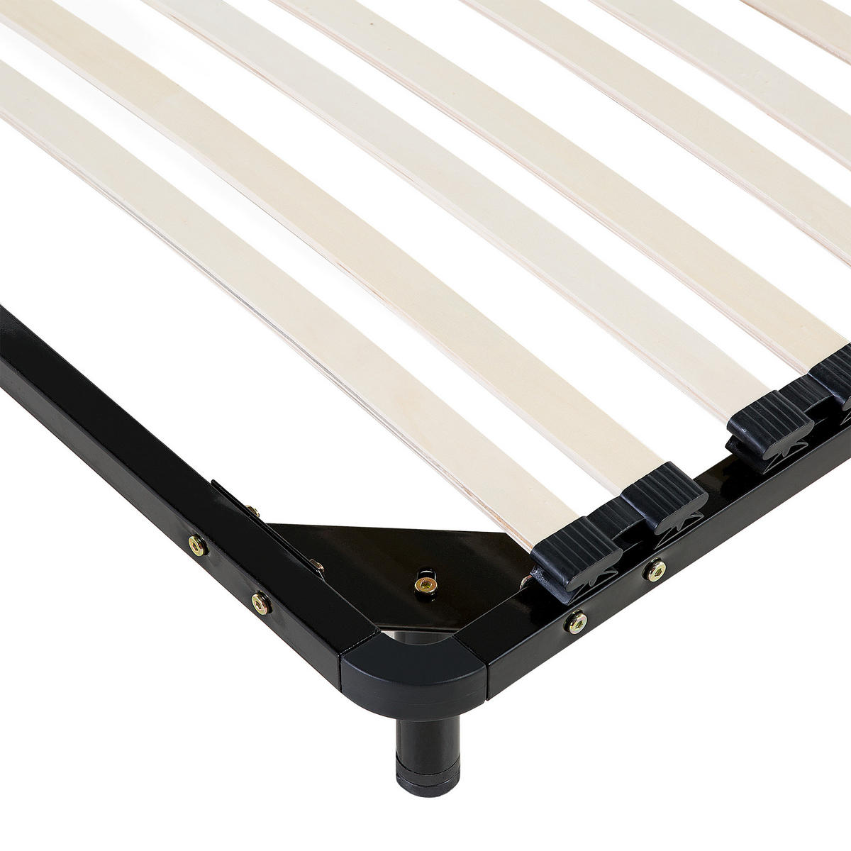 LATTENROST 160x200 cm Schwarz Combourg - Schwarz, Metall (160/21/200cm) - Beliani