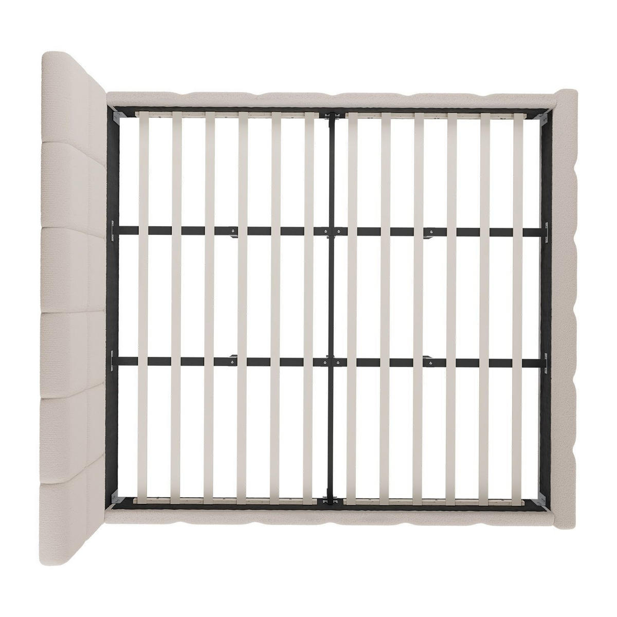 POLSTERBETT Florenz beige 180x200 cm mit Matratze - Beige, Holz (180/200cm) - Juskys