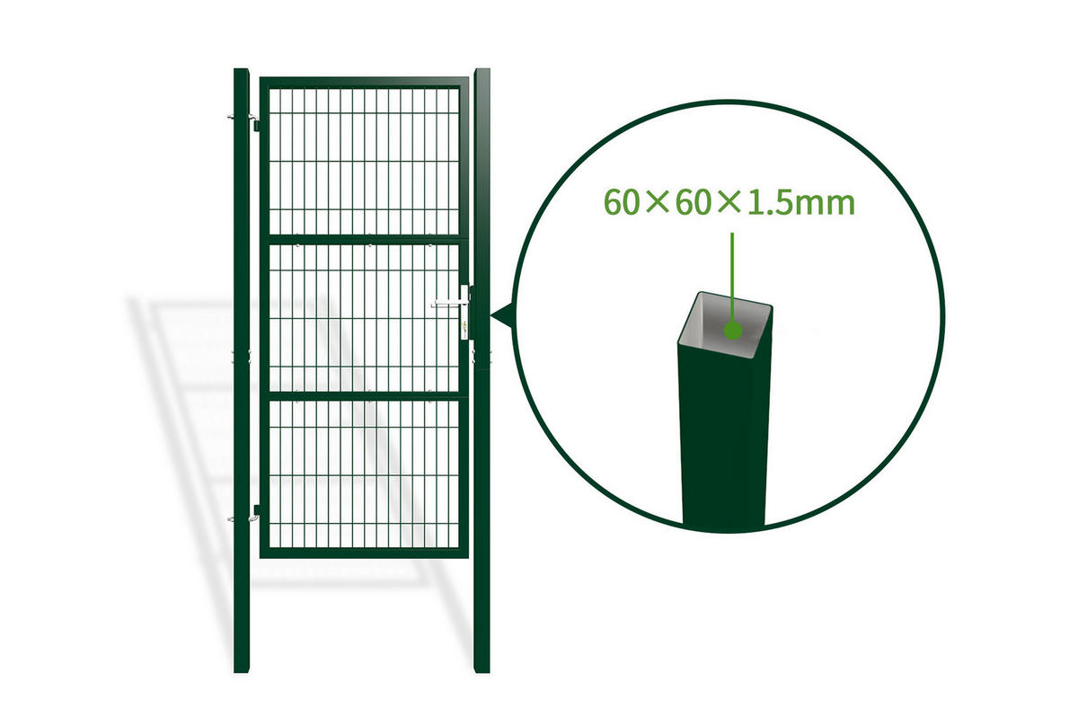 ZAUNTOR Razo grün 1m H.200cm Metall - Grün, Metall (106/206cm) - Casanoov