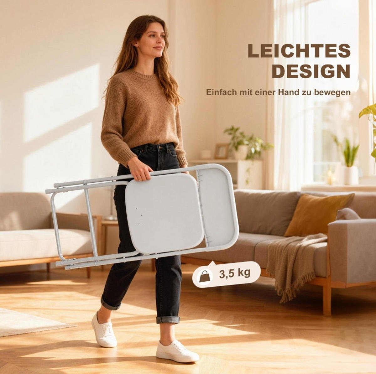 KLAPPSTÜHLE faltbar 6er-Set Kunststoff Weiß - Weiß, Metall (45/79.5/49cm) - Meubliv