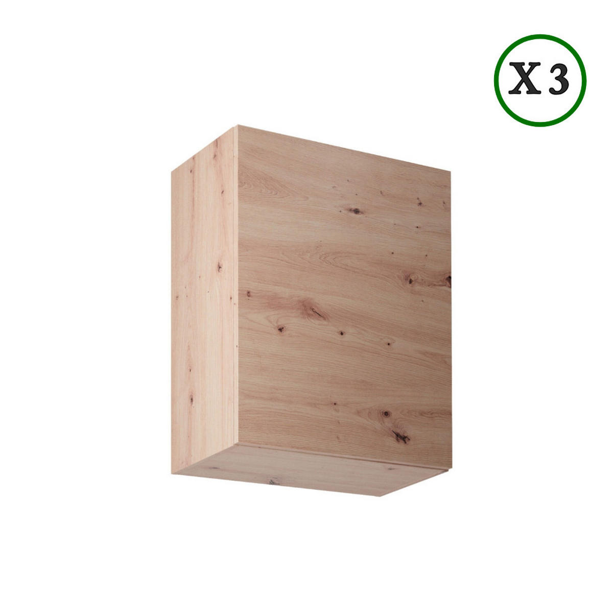 KÜCHENZEILE 260 cm - Langen K19-M260 - in Artisan Eiche - Schwarz/Eiche Artisan, Holz/Holzwerkstoff (260/210/47cm)