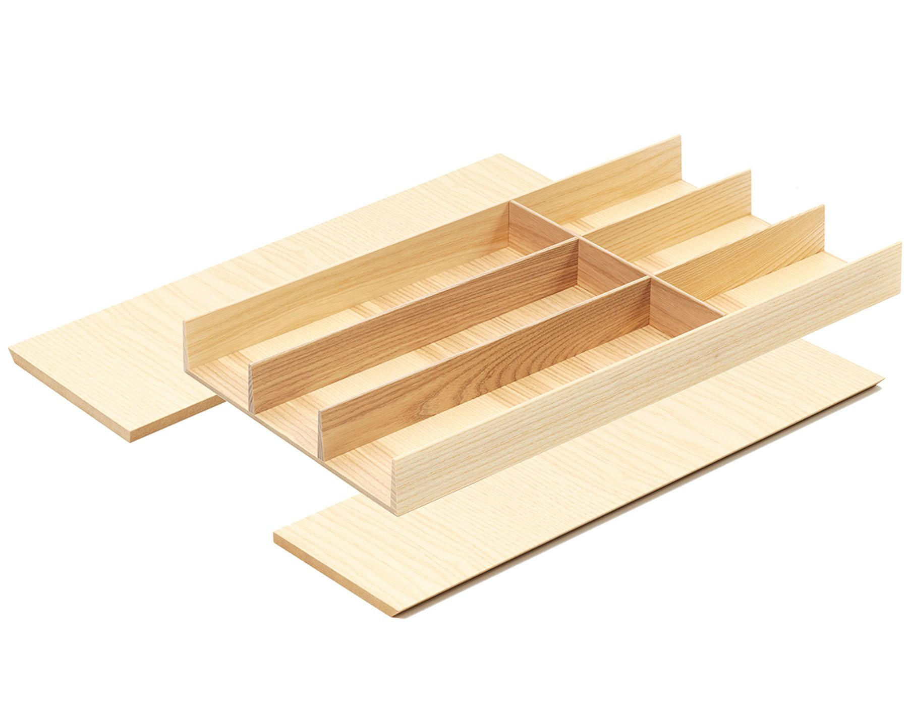 BESTECKEINSATZ FineLine Schublade 40-45cm Eiche hell flexibel anpassbar - Eichefarben, Holz (26/4.3/47.2cm)