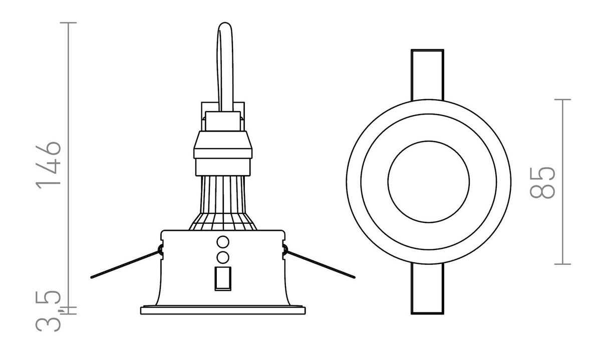 EINBAULEUCHTE BERMUDA Schwarz 15 W IP65 - Schwarz, Metall (85/85/12cm) - Rendl