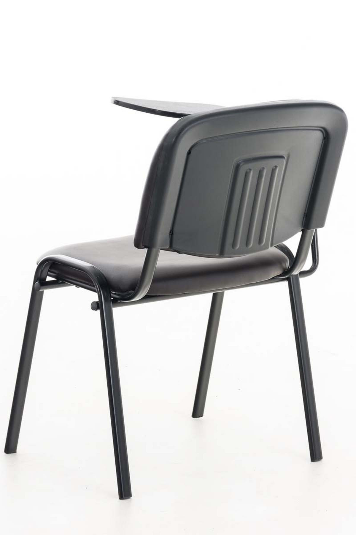 BESUCHERSTUHL Keen mit Klapptisch, Kunstleder mit Gestell Schwarz / Bezug Braun - Schwarz/Braun, Textil/Metall (53/81/53cm) - TPFLiving