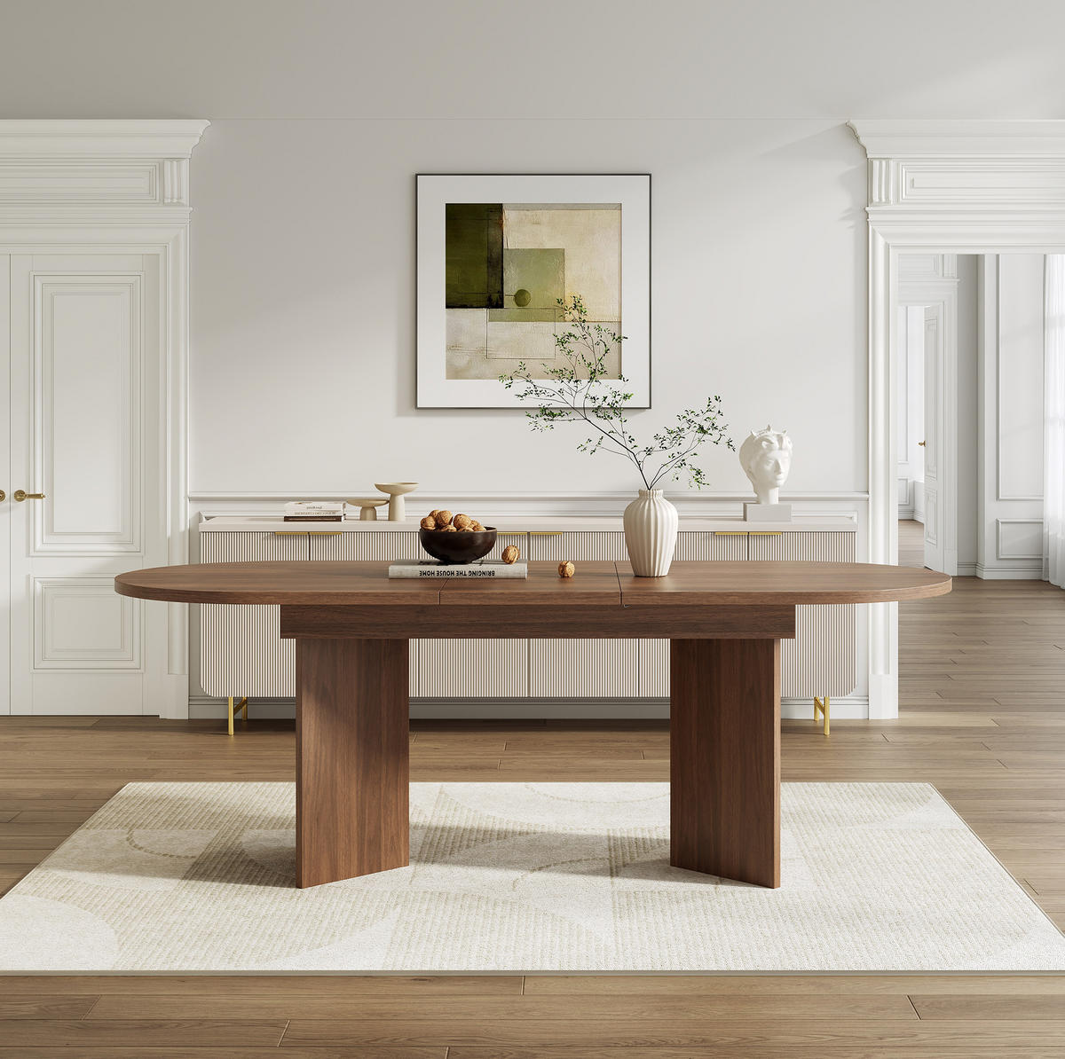 ESSTISCH aus MDF 140/180x90 cm Walnussfarben ausziehbar mit abgerundeten Ecken - Walnussfarben, Holzwerkstoff (180/90/75cm) - Modfu